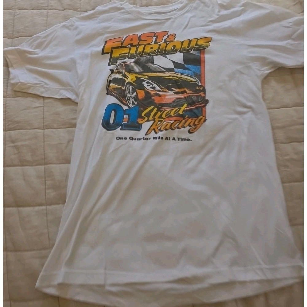 Fast And Furious Street Racing‎ Tee Shirt Mens Large White Universal Studios